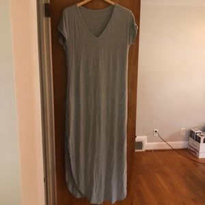 Grey Vneck Maxi Dress